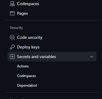 Secrets and variables